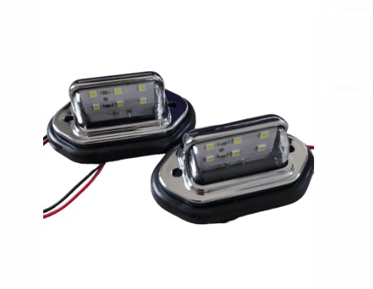 LAMBA PLAKA 12-24V NİKEL 6SDM LEDLİ BEYAZ KOD:4322766
