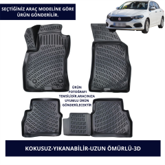 FİAT ARAÇLAR-SİYAH 3D KAUÇUK PASPAS