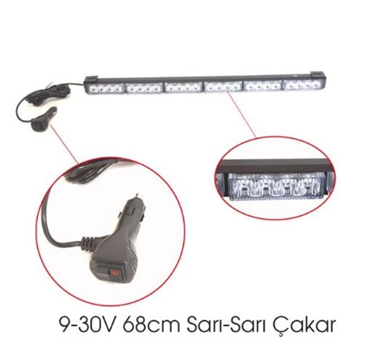 OFF ROAD PROJEKTÖR 9-30V 68CM SARI SARI ÇAKAR FONKSİYON KOD:4203278