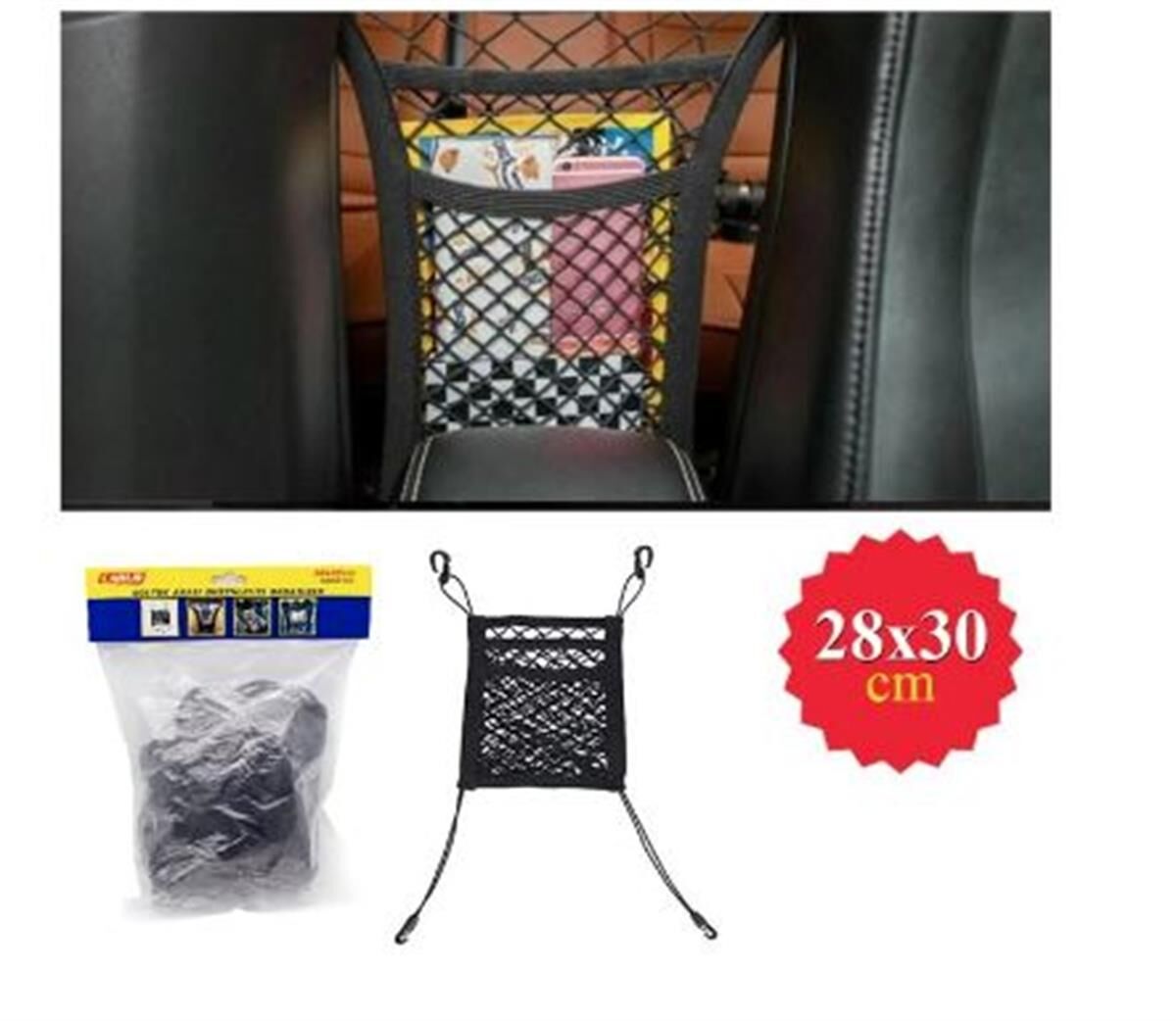 KOLTUK ARKASI FİLE CEPLİ ORGANİZER 28X30 CM KOD:5902250