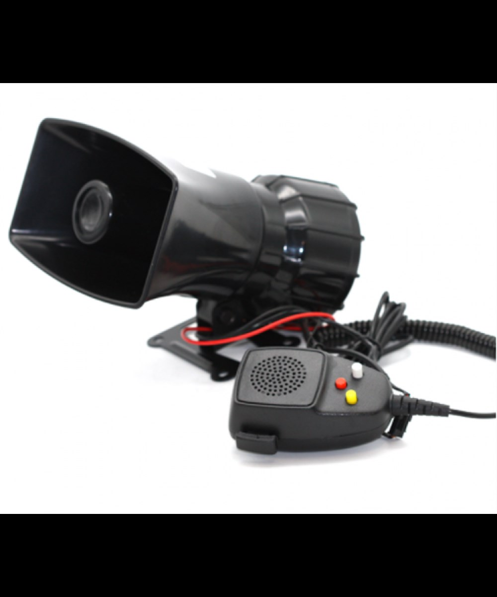 SİREN 3 SESLİ 12V ELEKTRONİK MİKROFONLU ṠİYAH CARUB KOD:2744106