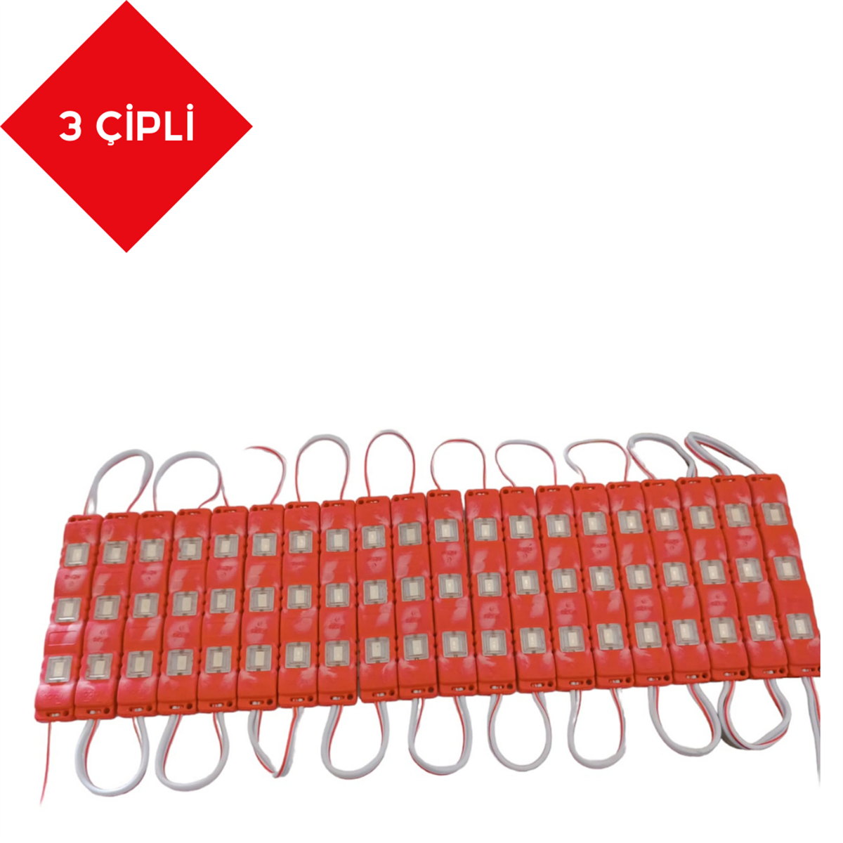 MODÜL LED 3 LEDLİ KIRMIZI 12V 1,5CMX8CM KOD:MDL3K