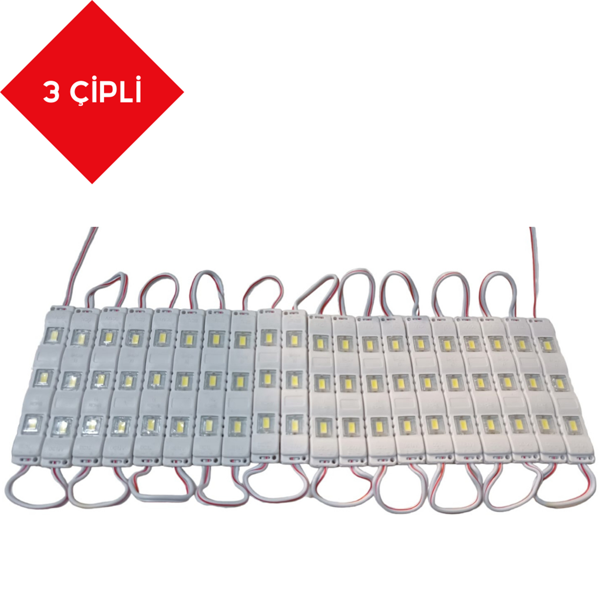 MODÜL LED 3 LEDLİ BEYAZ 12V 1,5CMX8CM KOD:MDL3B