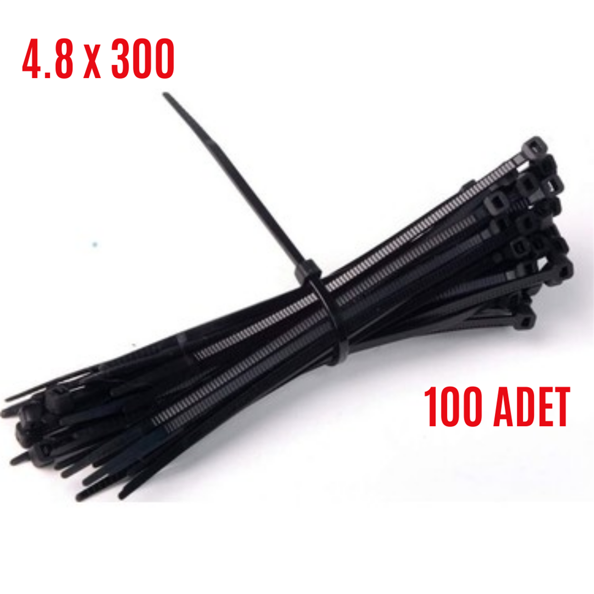 CIRT KELEPÇE SİYAH 4.8X300CM 100 ADET KOD:ITH140