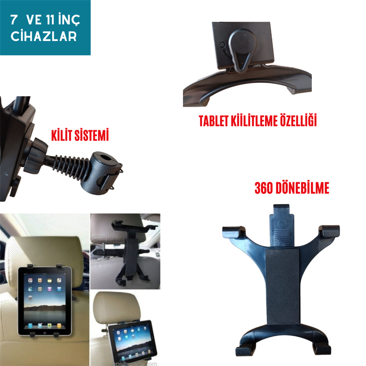 ARAÇ İÇİ KOLTUK ARKASI TELEFON TABLET TUTUCU KOD:5901006