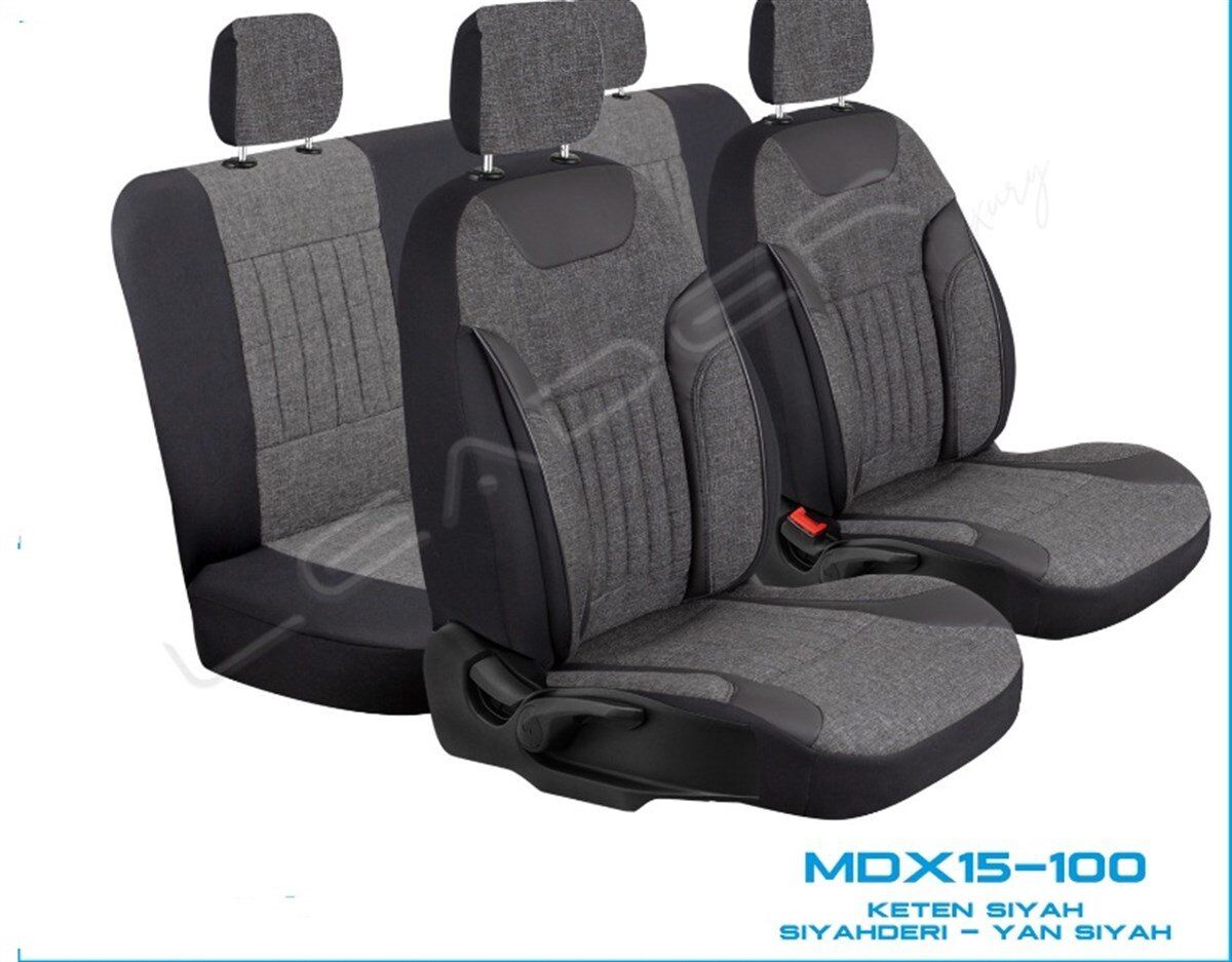 KOLTUK KILIFI KETEN EDİTİON FERMUARLI SİYAH KOD:MDX15-100