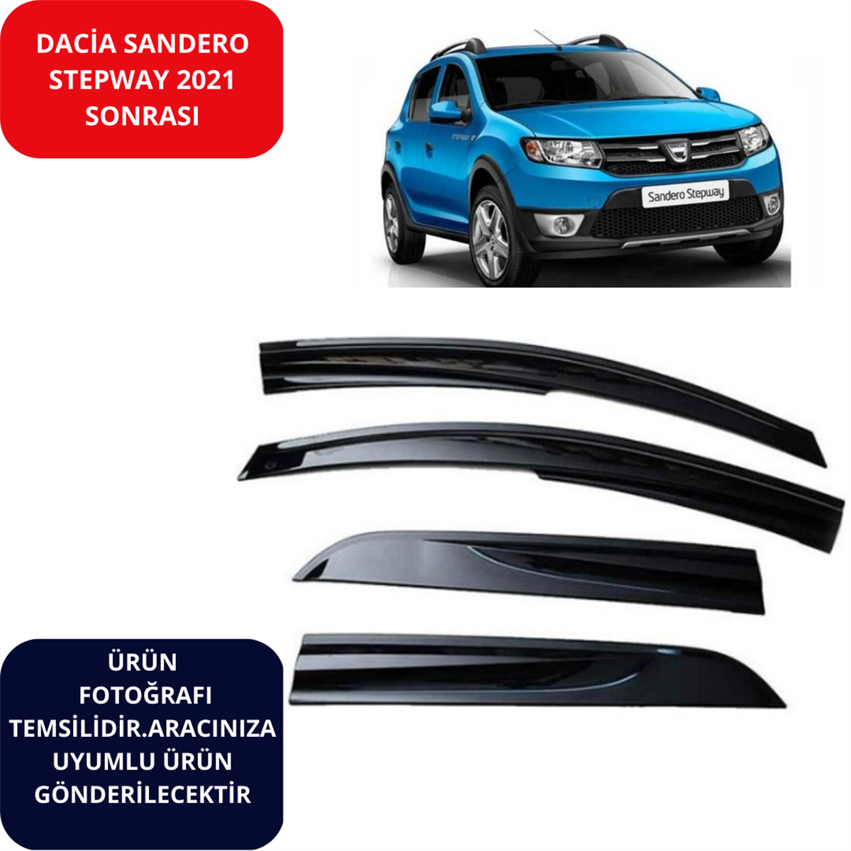 CAM RÜZGARLIK 4'LÜ DACİA SANDERO STEPWAY 2021 SONRASI KOD:SPS129