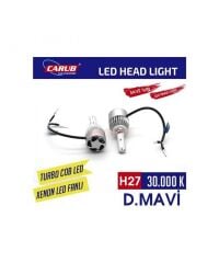 LED ZENON 12V DELİ MAVİ H27 ŞİMŞEK ETKİLİ FANLI KOD:0411108
