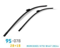 SİLECEK SÜPÜRGE TAKIM ÖN VİTO W447 2014 SONRASI 28''+18''  KOD:95-078