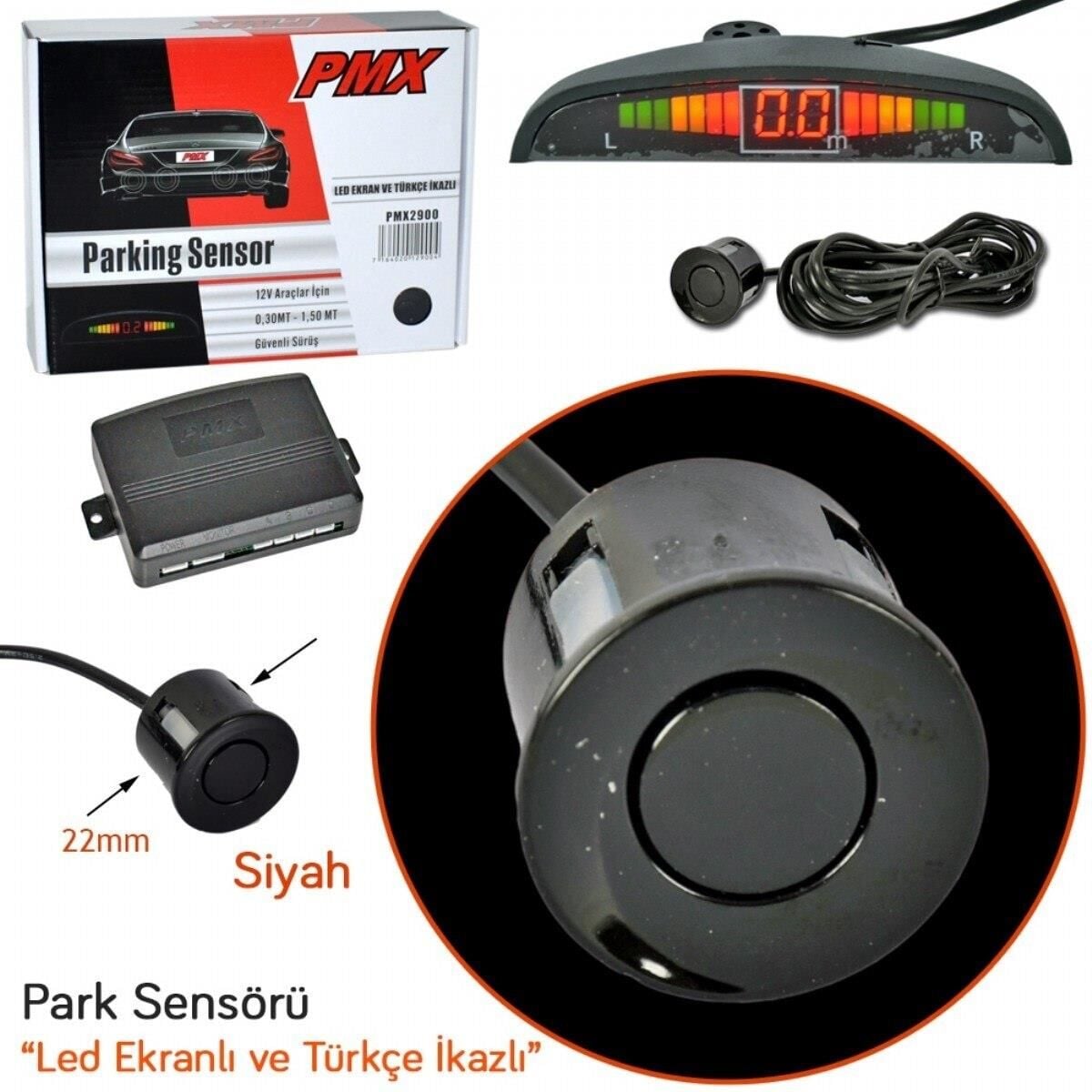 PARK SENSÖRÜ LED EKRANLI TÜRKÇE SESLİ SİYAH KOD:ITH1178