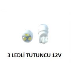 AMPUL T10 3LED TURUNCU 12V MERCEKLİ KOD:VRT1001