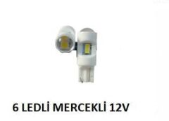 AMPUL T10 6 LED BEYAZ 12V MERCEKLİ KOD: VRTT106