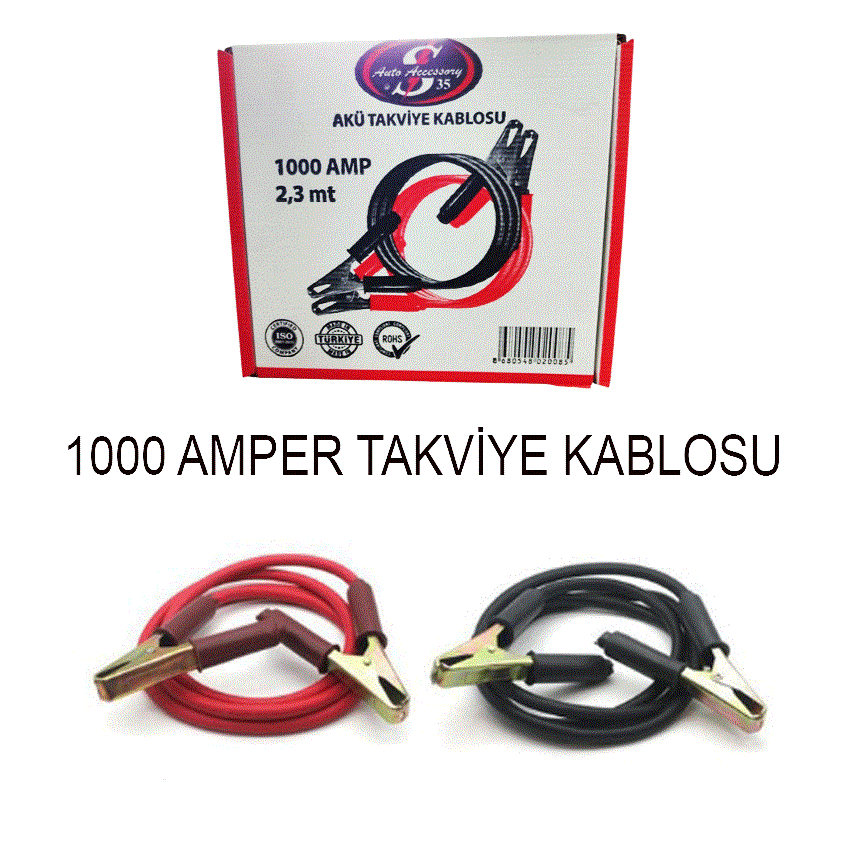 AKÜ TAKVİYE KABLOSU 1000 AMPER 35MM KOD:LR418