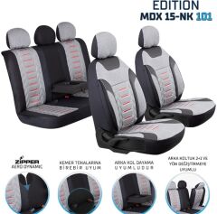 KOLTUK KILIFI EDİTİON NAKIŞ KETEN FERMUARLI FÜME KOD:MDX15-NK401
