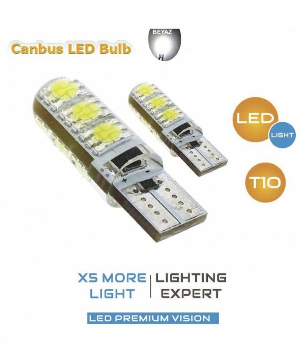 T10 PARK LEDİ BEYAZ CANBUS 6 LEDLİ SİLİKON TEKNOLOJİSİ KOD:0405539