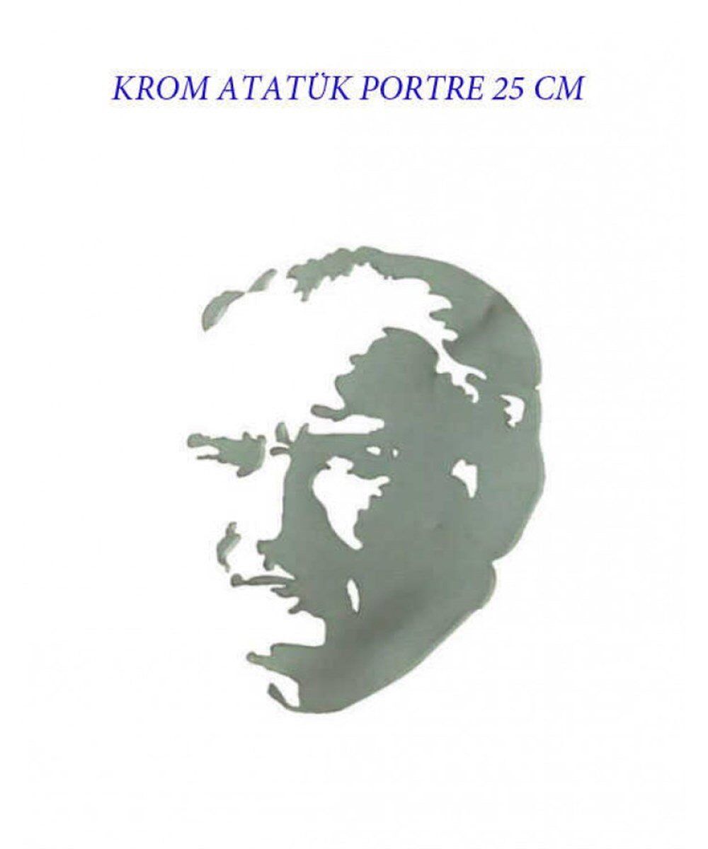 MUSTAFA KEMAL ATATÜRK SİLÜETİ ÇIKARTMA (KROM) 25CM KOD:CS-MK401