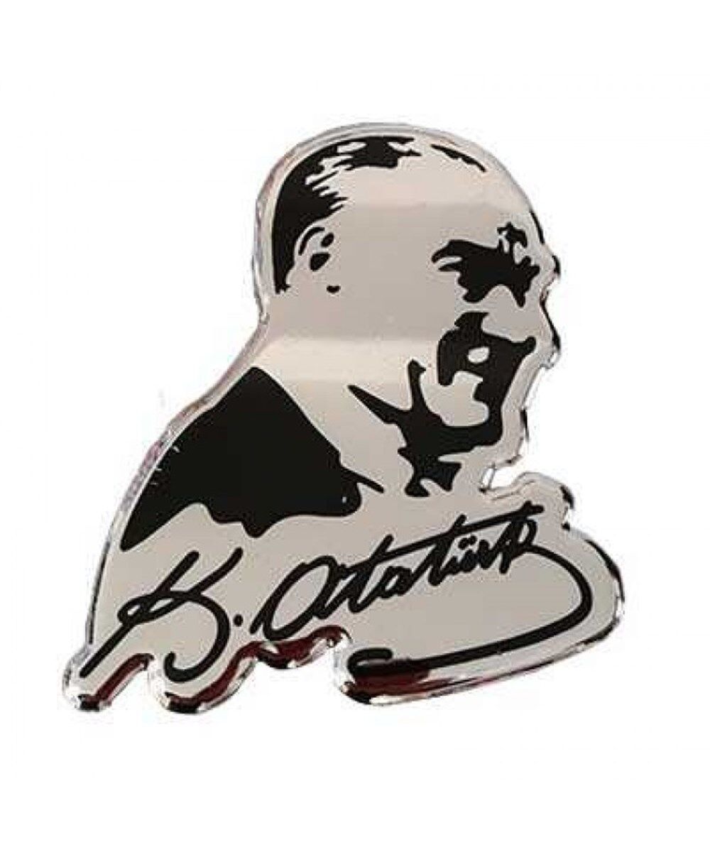 MUSTAFA KEMAL ATATÜRK İMZA VE PORTRE KROMAJ PLASTİK SİYAH 12X14.5CM KOD:85260