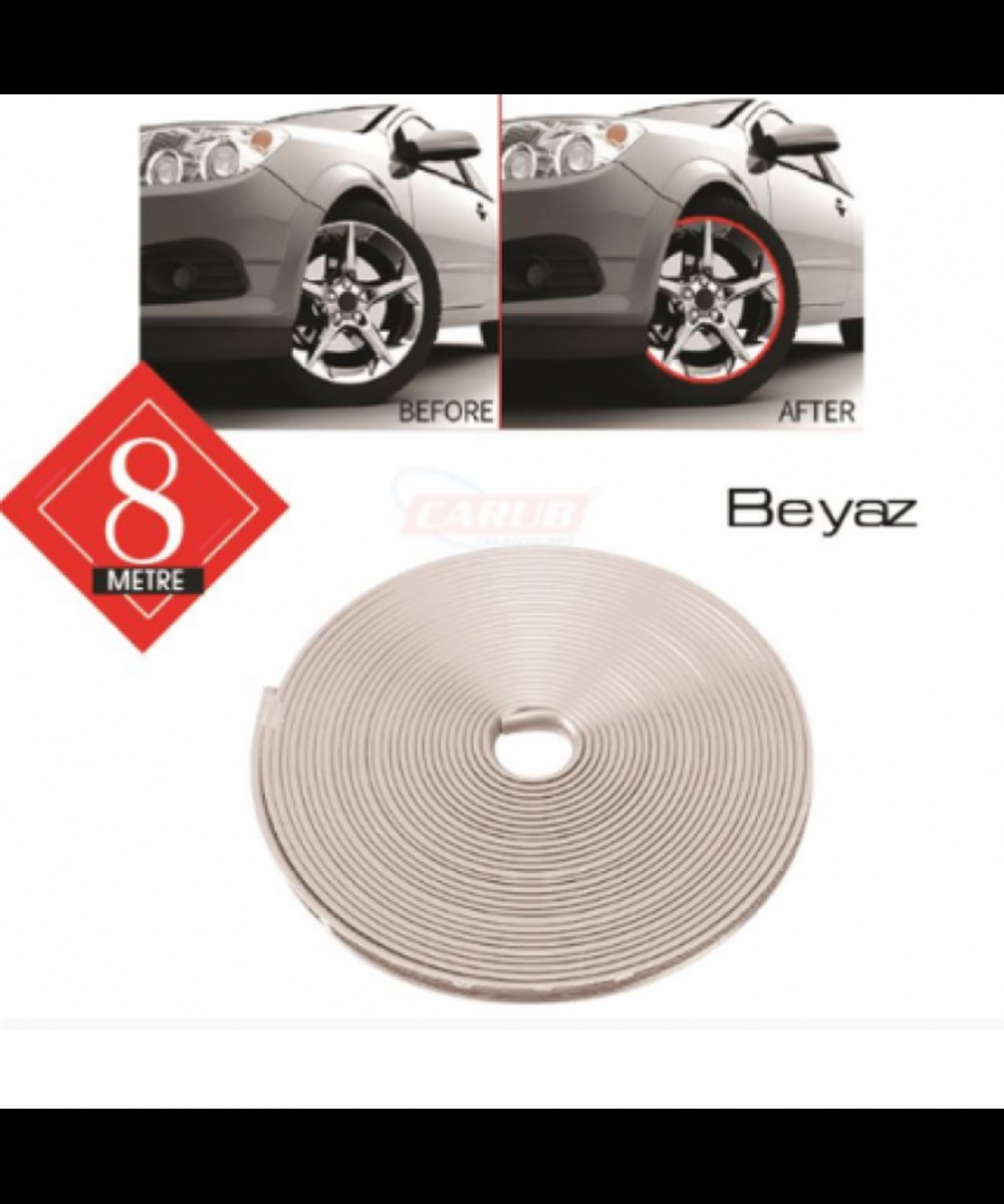 JANT ŞERİDİ FİTİL KENAR 8M BEYAZ KOD:4322103