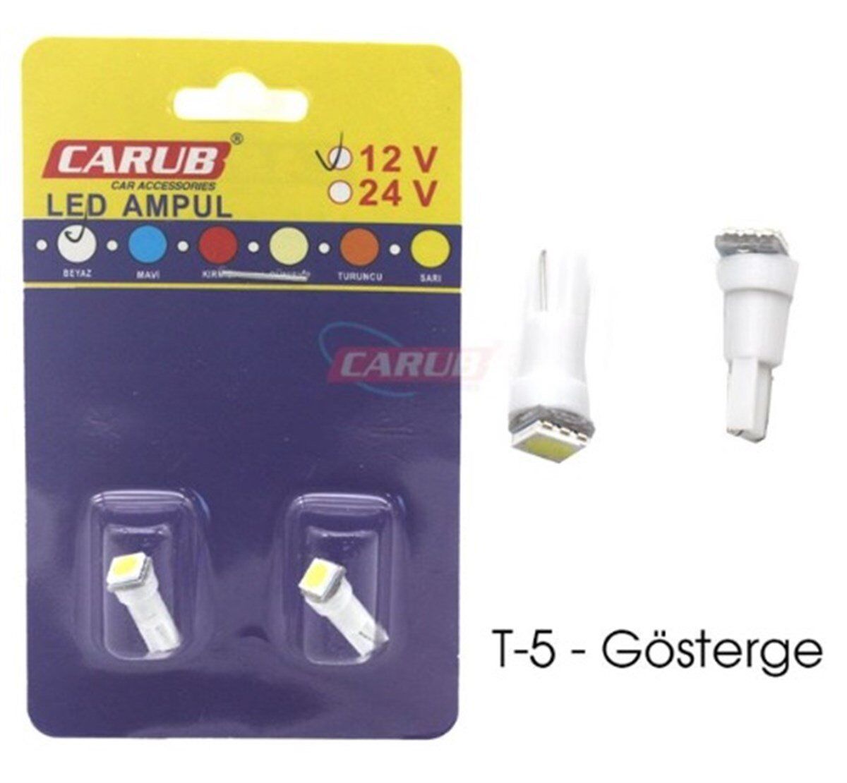 T5 AMPUL BEYAZ İĞNE GÖSTERGE LEDİ 12V T5-W KOD:0405224