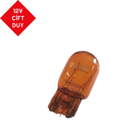 T20 AMPUL 12V DİPSİZ FLOS AMBER ÇİFT DUY 21/5W ADET KOD:269007