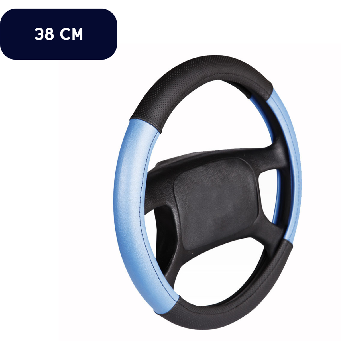 DİREKSİYON KILIFI SİYAH MAVİ 38-40 CM TAKSİ TİP KOD:007-11