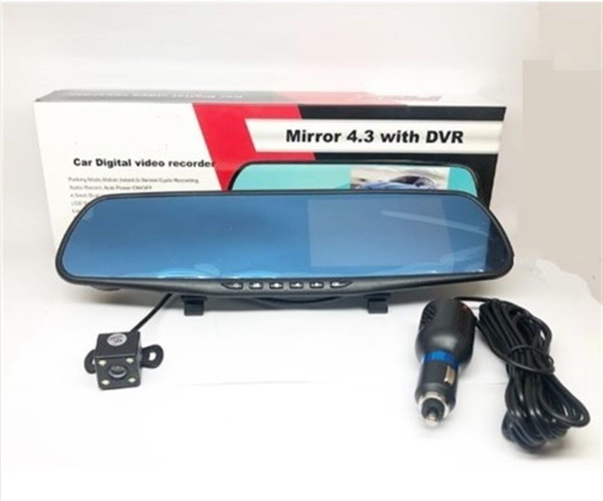 AYNALI ÇİFT KAMERA ÖN VE ARKA KAYITLI 4.3'' DVR KOD:PMX9700