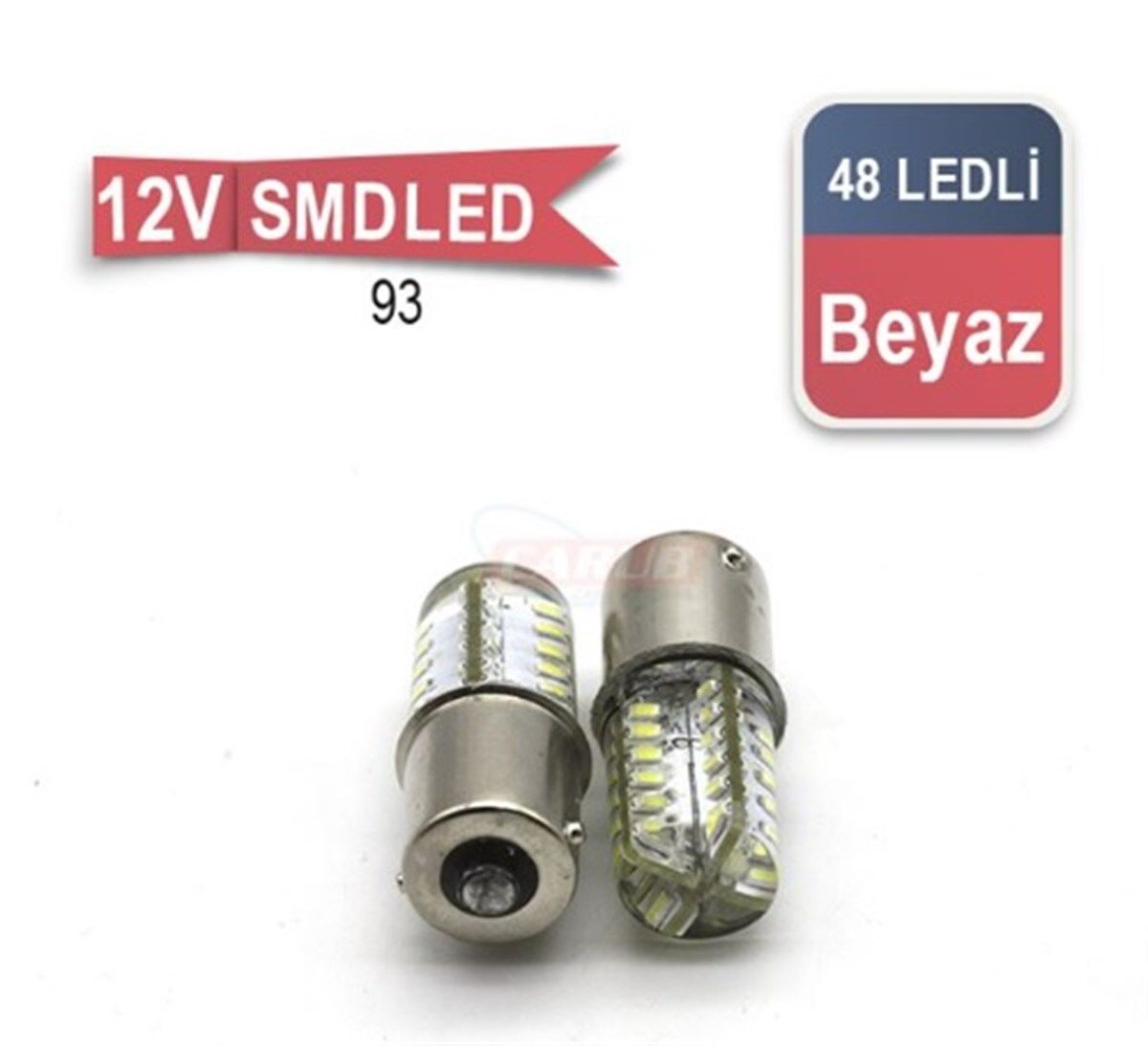 93 AMPUL 12V 48 LED SİLİKON BEYAZ TAKIM KOD:0403045