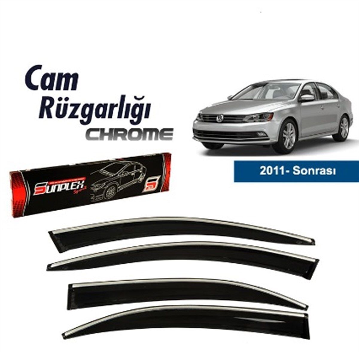 CAM RÜZGARLIK 4'LÜ VOLKSWAGEN JETTA 2010-2013 KROMLU KOD:PLUS1026009