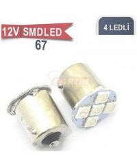 67 AMPUL LED MAVİ 12V SMD 4 POWER LED KOD:0403013