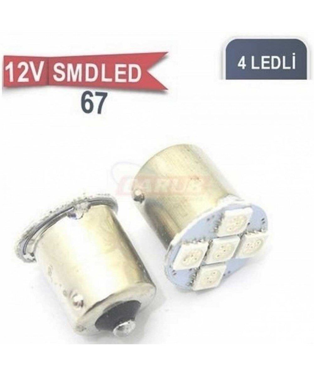 67 AMPUL LED KIRMIZI 12V SMD 4 POWER LED KOD:0403014