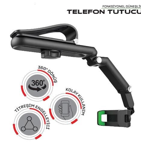TELEFON TUTUCU  GÜNEŞLİK FONKSİYONEL 360DERECE KOD:5901970
