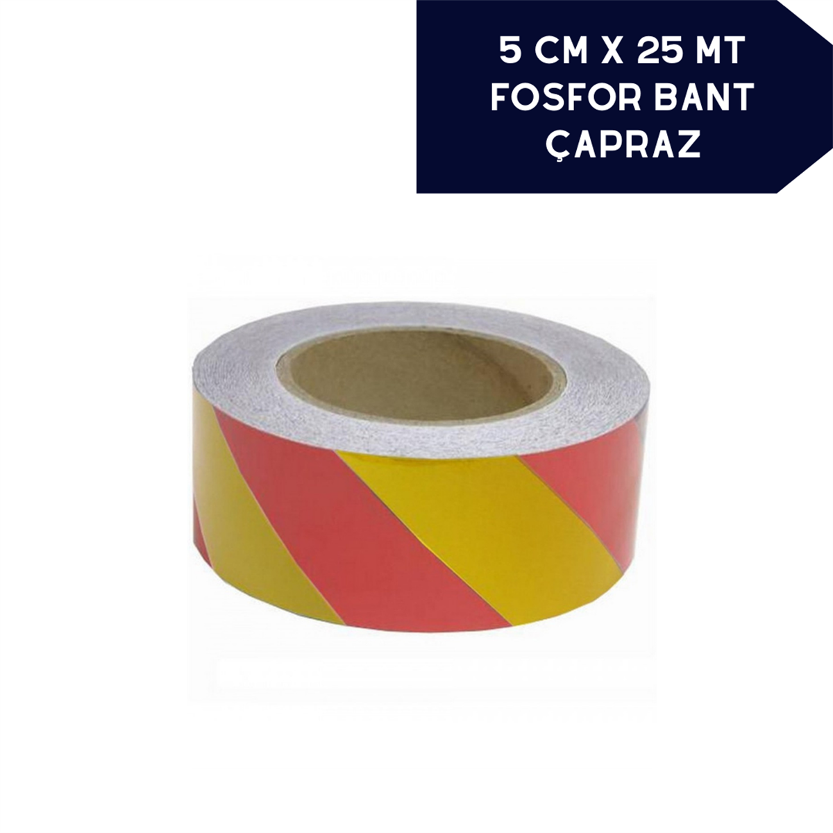 FOSFOR BANT ÇAPRAZ 5CMX25M KIRMIZI SARI KOD:2406007