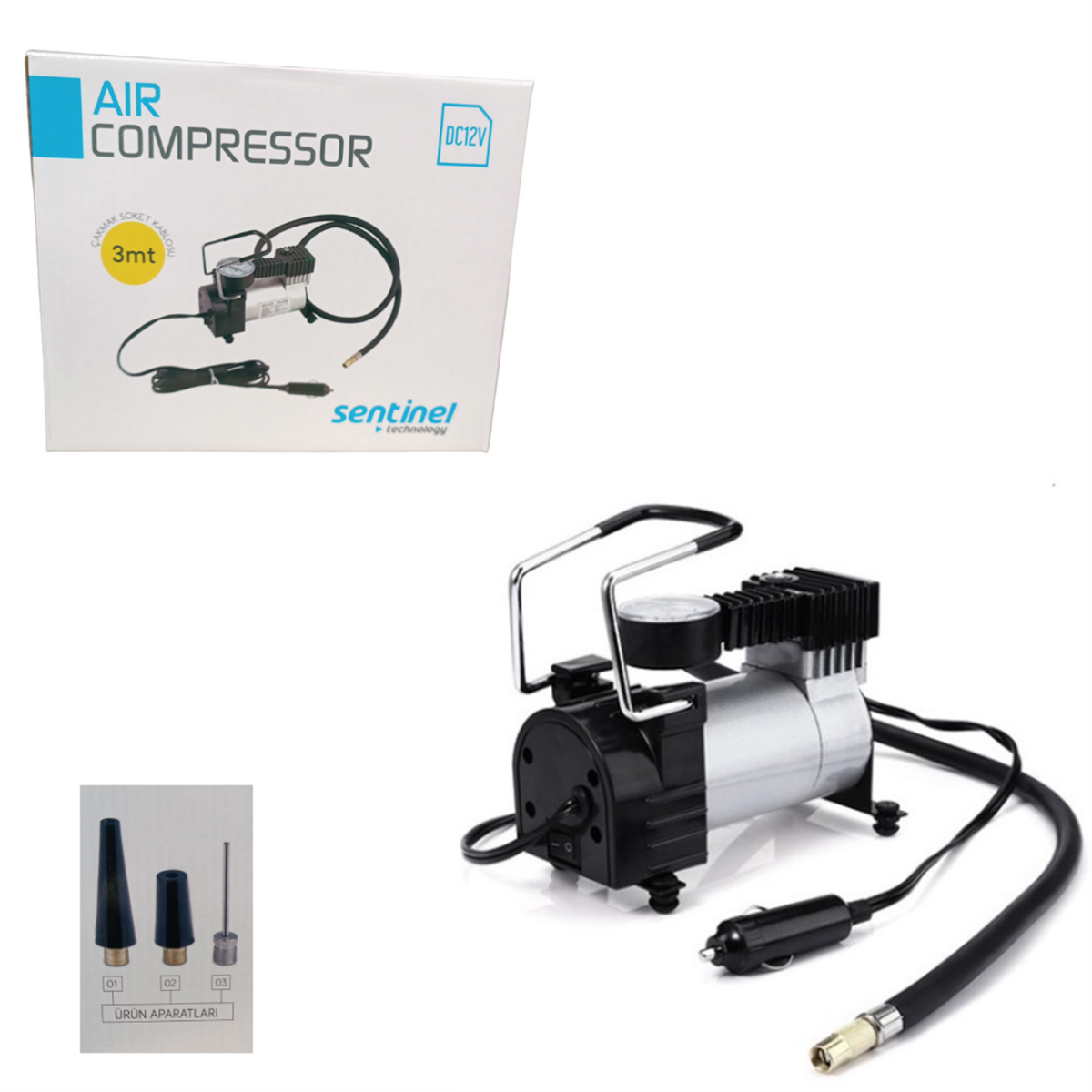 HAVA KOMPRESÖRÜ 12V METAL GÖVDE KOD:LR-434