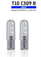 AMPUL CANBUS SİLİKONLU 6 LED 12V MAVİ KOD:T10-C309B