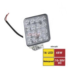 ÇALIŞMA LAMBASI 10-30V 16LED KARE GÜNIŞIK DIŞI BEYAZ CARUB KOD:3010504