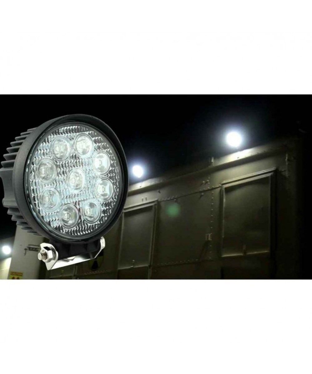 ÇALIŞMA LAMBASI 10-30W CARUB 27W 9LED (YUVARLAK) Sİ̇YAH KOD:3010506