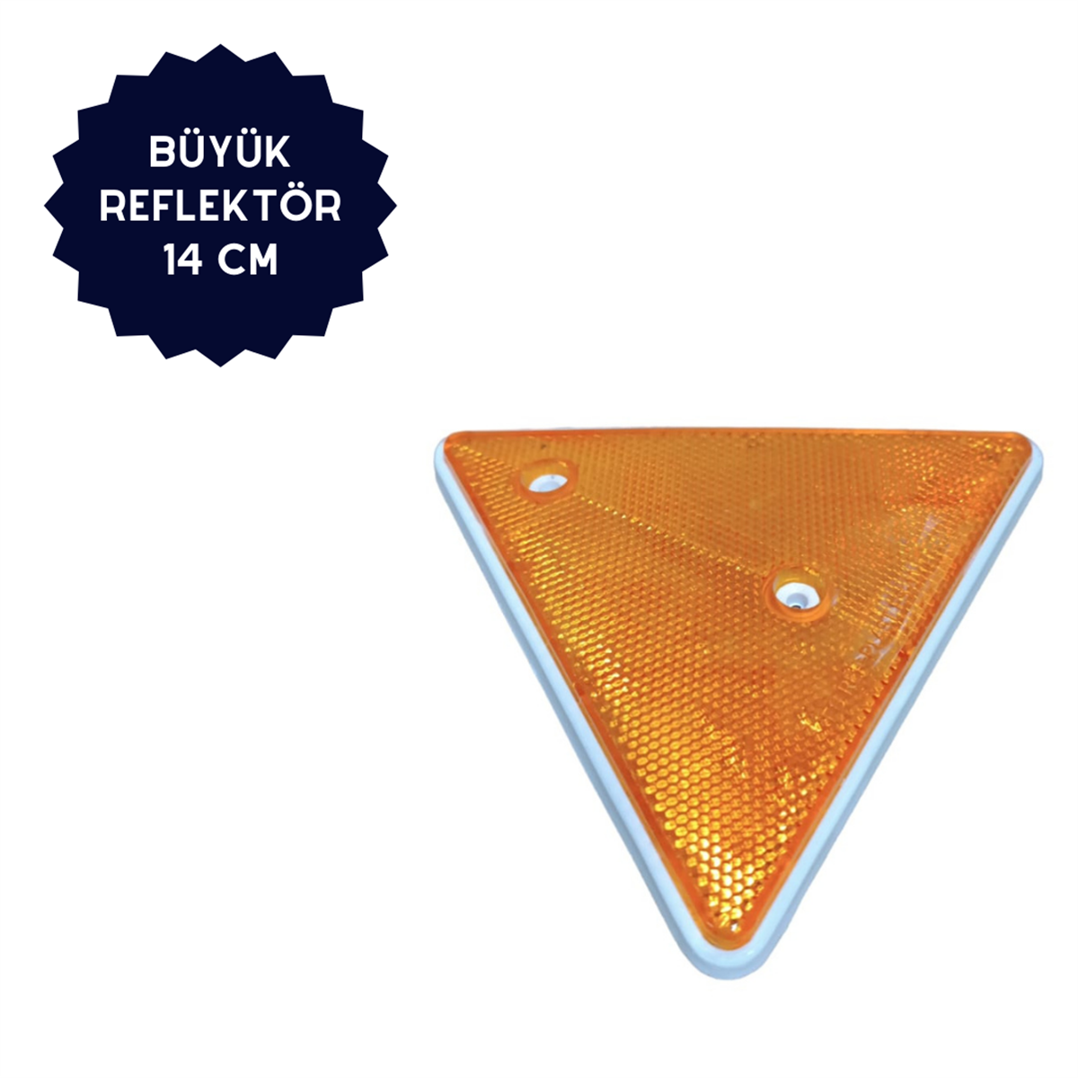 REFLEKTÖR BÜYÜK ÜÇGEN SARI KENAR UZUNLUK: 14 CM KOD:BK-17S