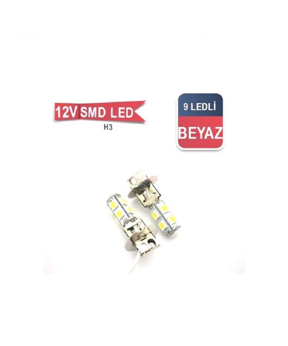H3 AMPUL FAR BUZ BEYAZI 9 LEDLİ KOD:0407058
