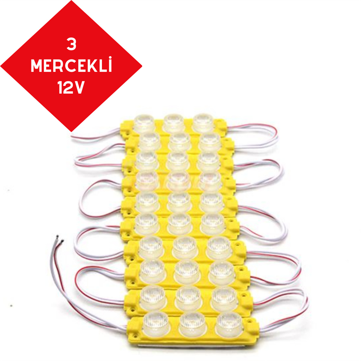 PARMAK LED 12V LAMBA 3 MERCEKLİ CAMLI TURUNCU KOD:0409926