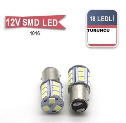 AMPUL 1016 12V 18 SDM TURUNCU ÇAKARSIZ KOD:040332