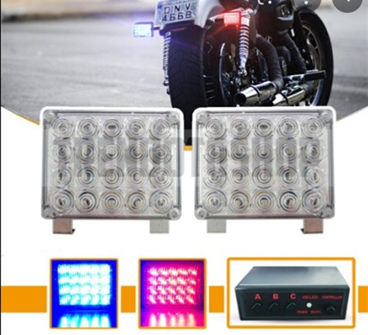 ÇAKAR LAMBA PANJUR İÇİ 40 LED KARE KIRMIZI MAVİ KOD:KGN0805004