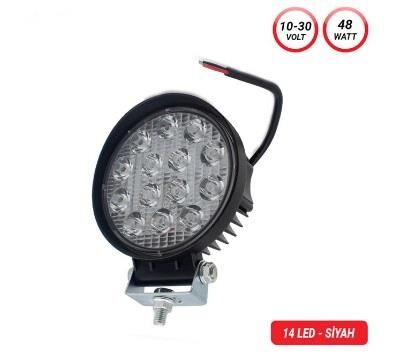 ÇALIŞMA LAMBASI 9-30 14 LED YUVARLAK SİYAH KALIN 3010566
