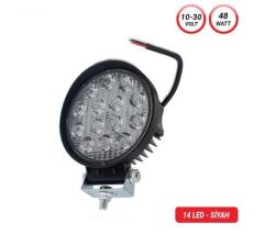ÇALIŞMA LAMBASI 9-30 14 LED YUVARLAK SİYAH KALIN 3010566
