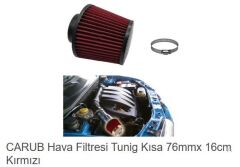 HAVA FİLTRESİ TUNİNG KISA 76 MMX16 CM KIRMIZI KOD:4686341