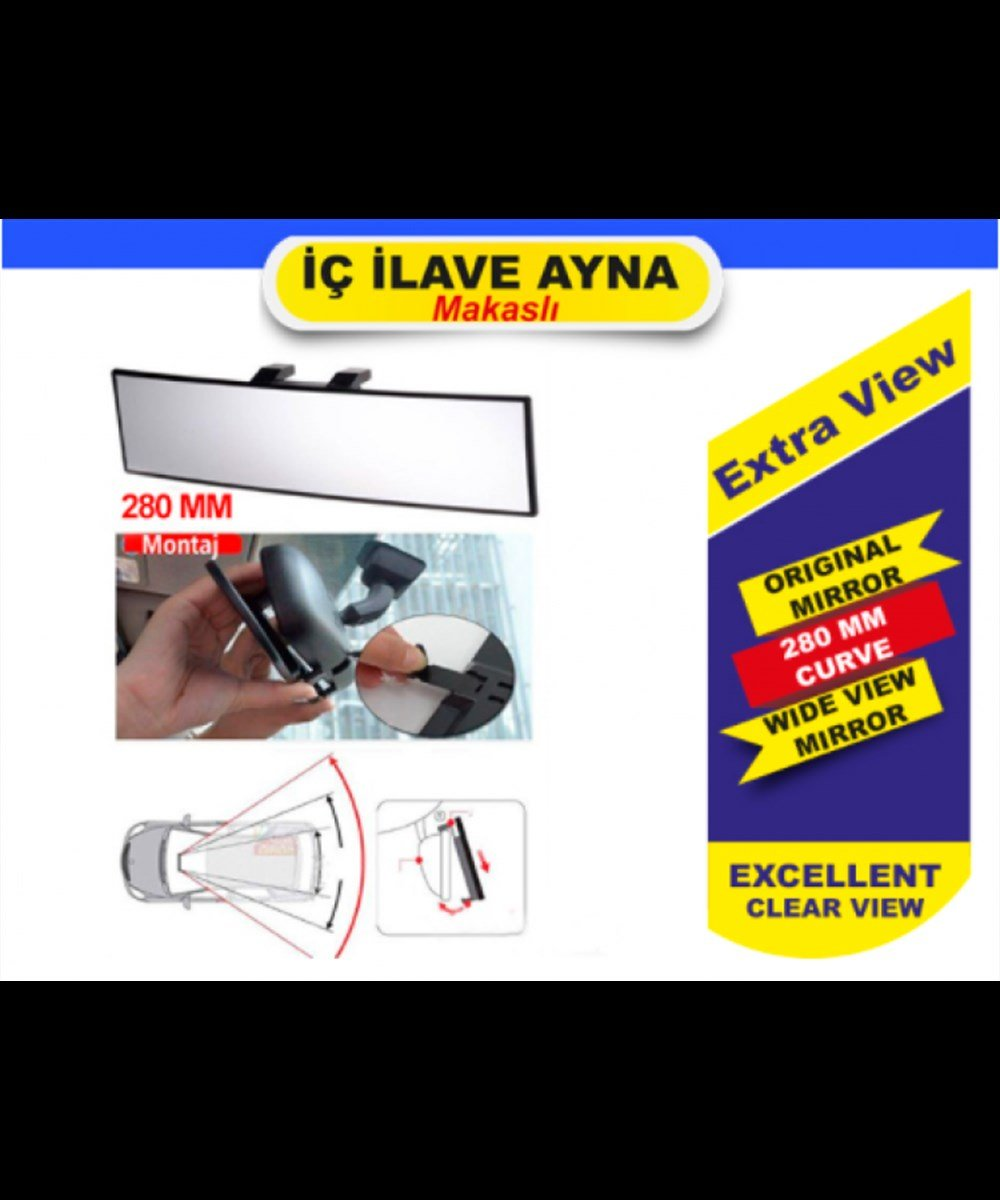 AYNA İÇ İLAVE MAKASLI VAKUMLU 28CM BOMBELİ CAM CARUB KOD:0223204