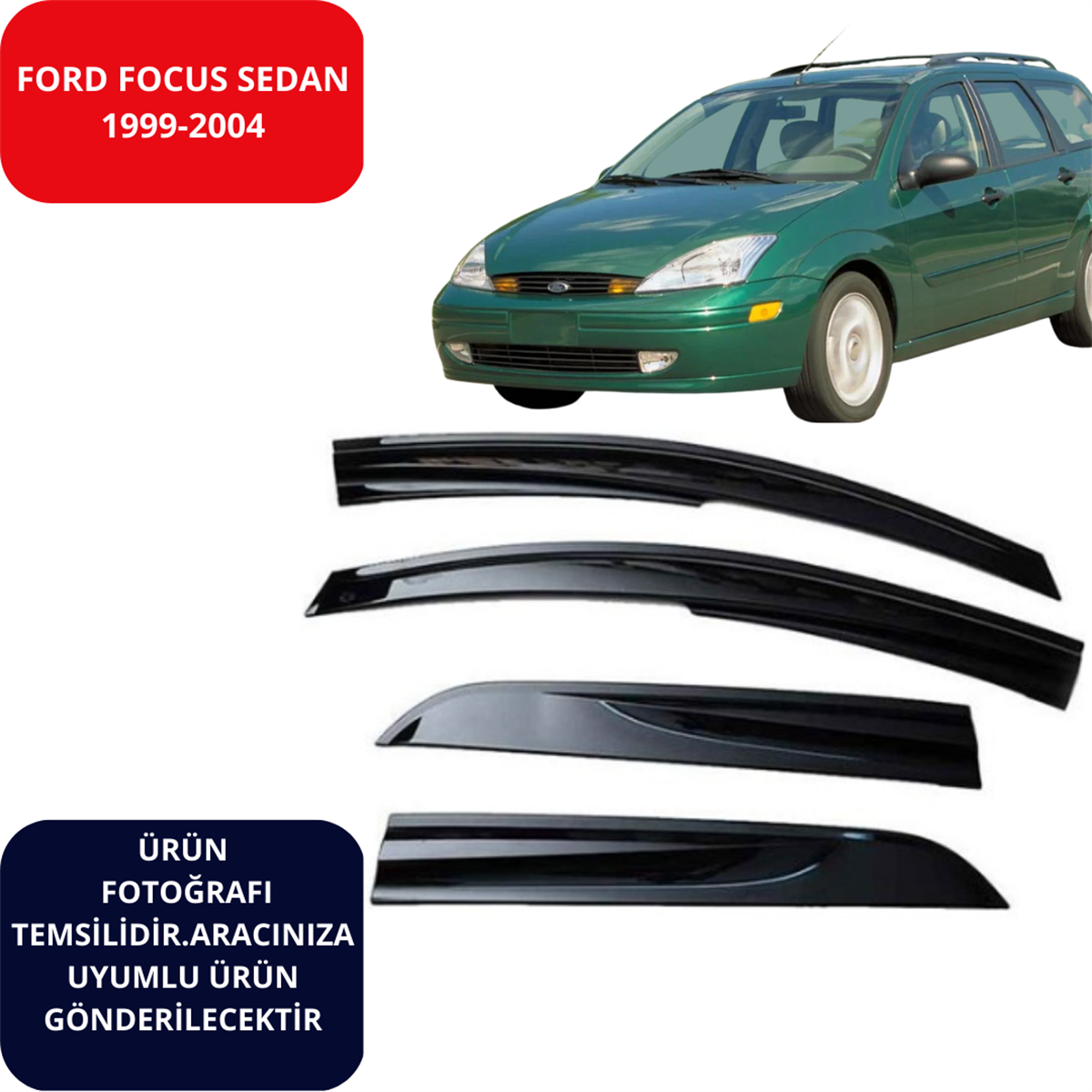 CAM RÜZGARLIK 4'LÜ FORD FOCUS SEDAN 1999-2004 KOD:SPS95