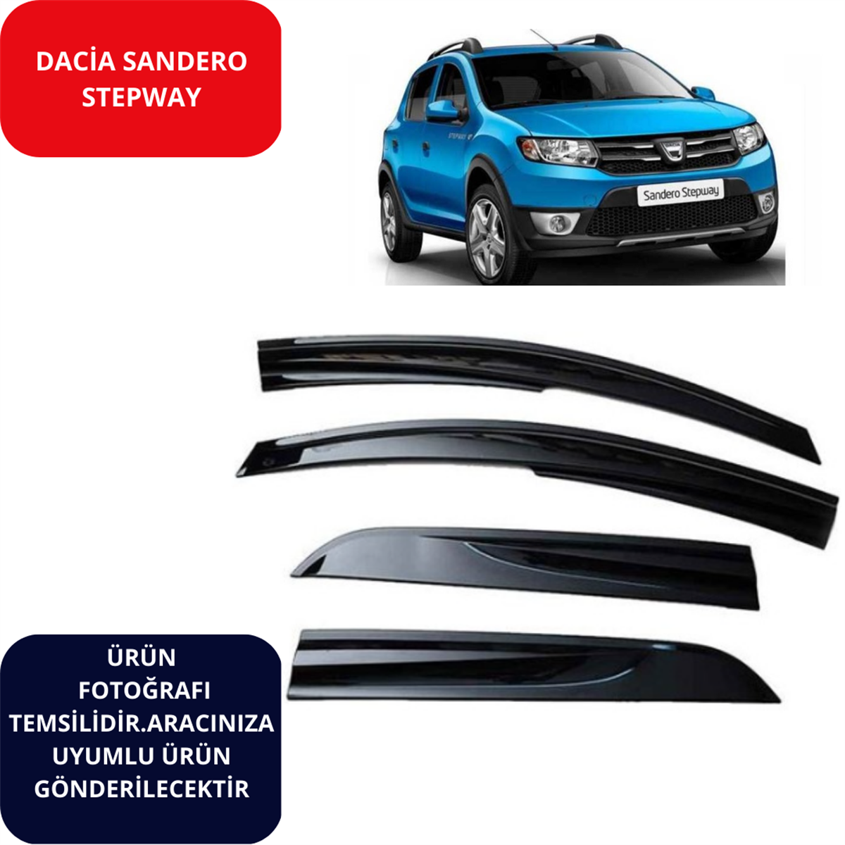 CAM RÜZGARLIK 4'LÜ DACİA SANDERO STEPWAY KOD:SPS36