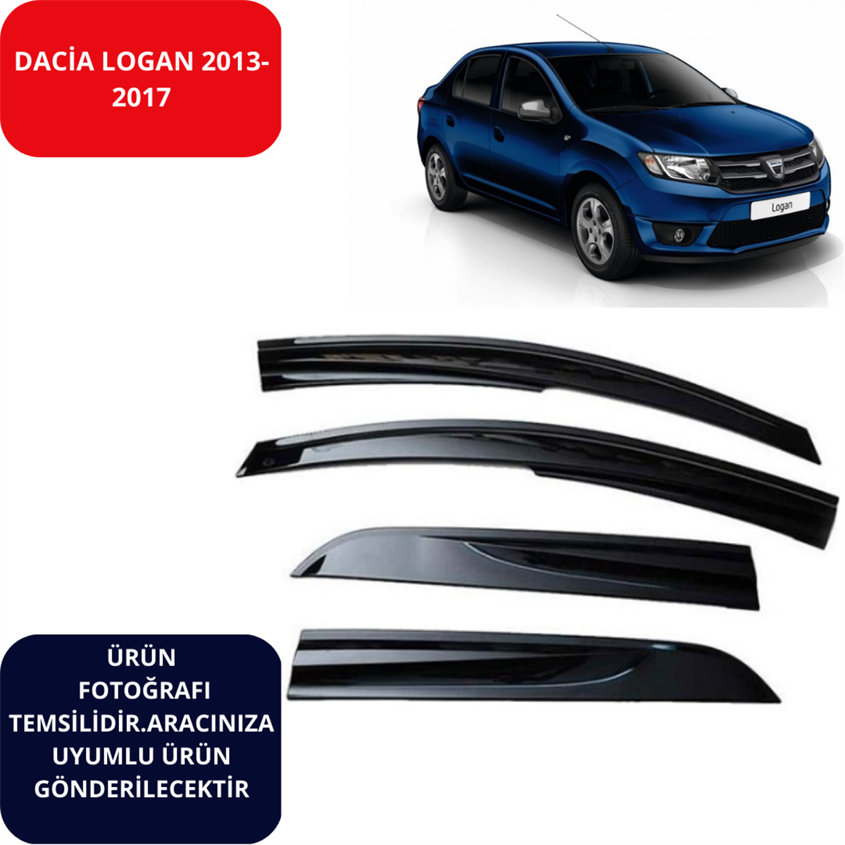 CAM RÜZGARLIK 4'LÜ DACİA LOGAN 2013-2017 KOD:SPS26
