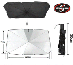 GÜNEŞLİK ÖN CAM İÇİ KATLANIR ŞEMSİYE KUTULU CARUB KOD:4953605