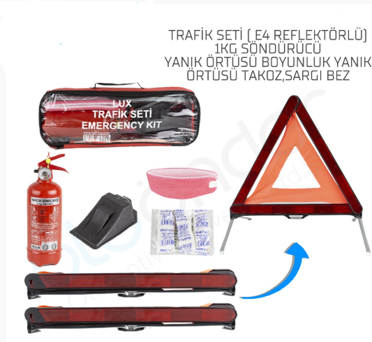 TRAFİK SETİ YANGIN SÖNDÜRÜCÜLÜ DİKDÖRTGEN ÇANTA KOD:TS-2004